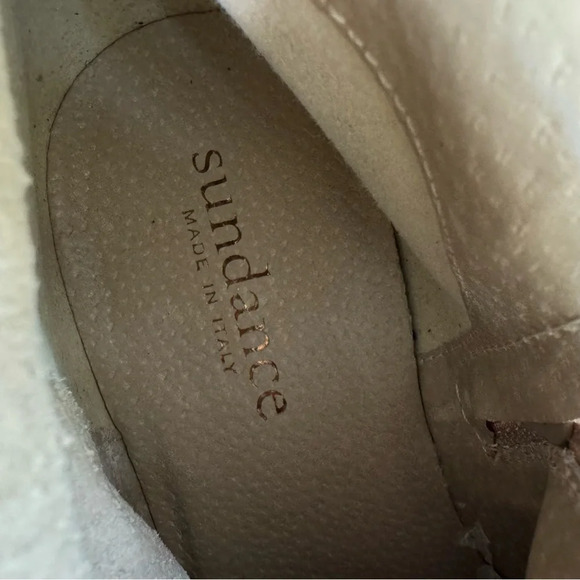 Sundance Suede Western Fringe Ankle Boot Bootie Beige Size 36 - Picture 7 of 11